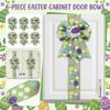 Påskäggsskåp dekorerat med rosett, Påsskåp dekorerat med bandrosett lämpligt för fönster- och köksdekoration