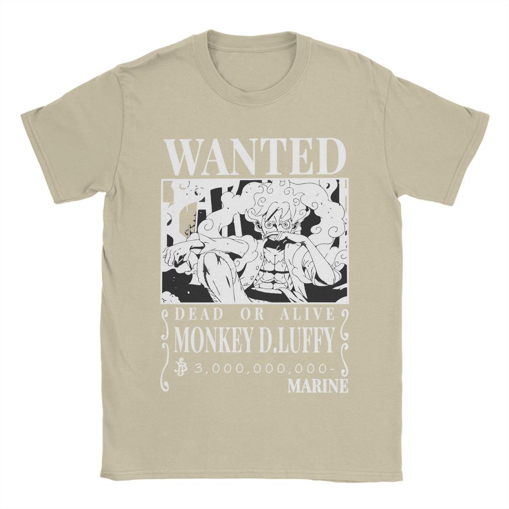 Bounty Monkey D Luffys Wanted Ones Pieces T Shirt for Men Cotton Funny TShirts Round Neck Tees Short Sleeve Clothes Classic
