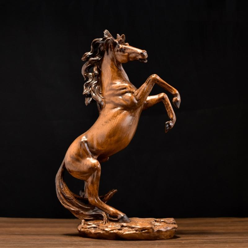 Resins Standing Horse Figurine Sculpture 12Inch Tall Tabletop Decoration for Living Room or Study Aesthetic Appeal
