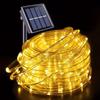 7M/12M Solar Tube Rope Lights Outdoor Waterproof LED String Fairy Strip 8 Modes for Garden Wedding Christmas Tree Fence Decoration