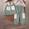 Kids Cartoon Casual Fashion Outfit Set Long Sleeve Top & Pants