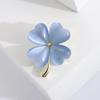 Enamel Four Clover Brooches for Women Unisex Rhinestone Botanical Pins Event Party Gifts Backpack Decoration Clothes Accessories
