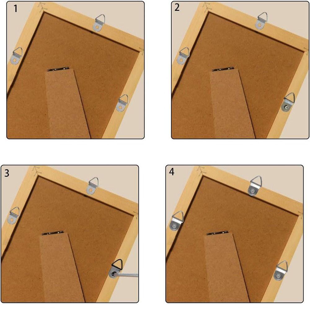 100Pcs with Screws Triangle Hanging Ring Iron Half Circle Ring Hanging buckle  Mirror Hanging