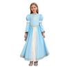 Luxury Medieval Princess Gown for Kids: Detailed Patchwork, Bell Sleeves, Gold Print & Waist Band for Renaissance Theme Event