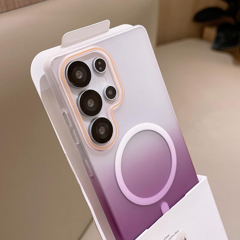 Gradient Color Matte Clear For Magsafe Wireless Charge Case For Samsung Galaxy S26 Plus S25 S24 S23 S22 Ultra Magnetic Cover