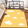 White Clouds on Yellow Wave Pattern Rug Non-slip rug suitable for living room and bedroom sofas