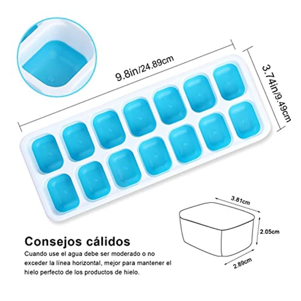 14 Grid 4Pcs/Set CubeTray Stackable Silicone Ice Mold with Removable Lid Easy-Release For Cocktail Freezer Kitchen Tools