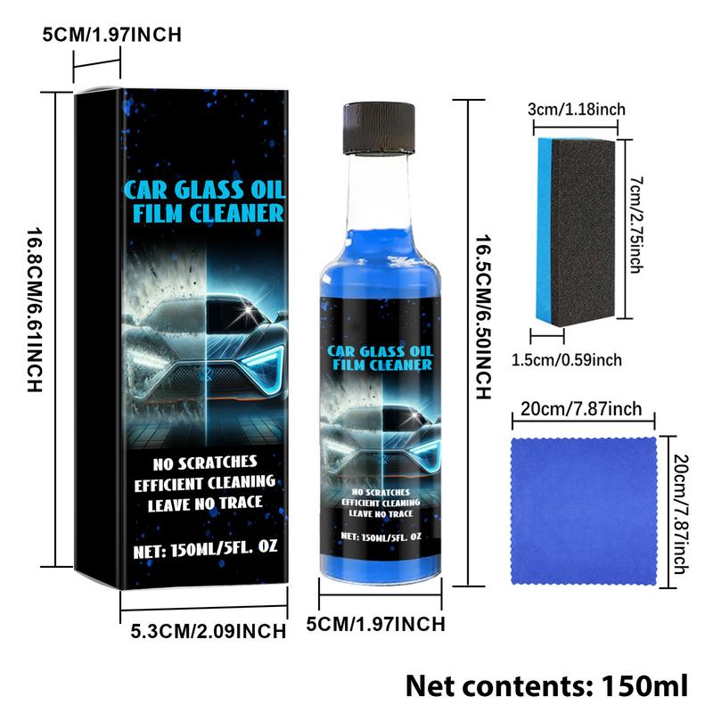 Quick Glass Oil Film Removal Car Glass Oil Film Cleaner 150ml Auto Cleaning Agent With Cloth And Sponge Car Accessories