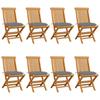 Day and Night - Day and Night Garden Chairs 8 Units Solid Teak Wood with Gray Cushions