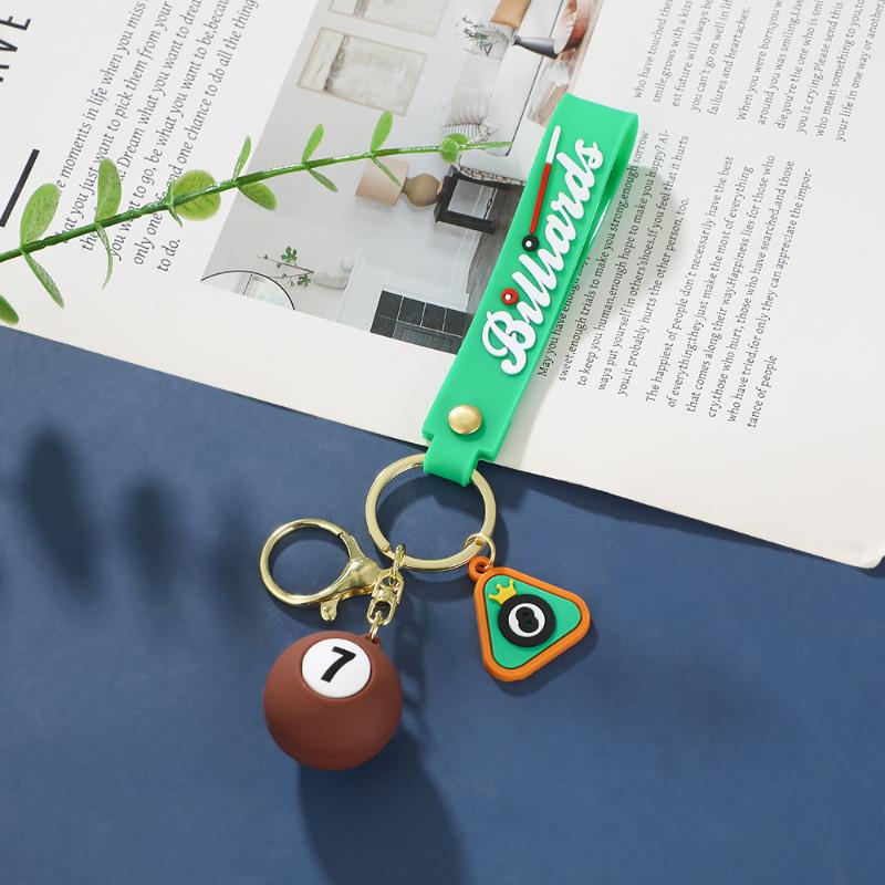 Creative Billiard Pool Keychain Table Ball Key Ring Lucky Black Key Chain 25Mm Resin Ball Jewelry Gift