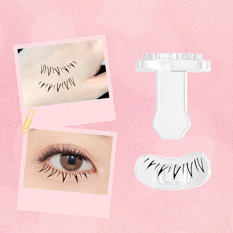 Lower Eyelash Stamp Stencil With Handle Profession Lazy Make Up Under Eyelash Silicone Template False Eyelash Print Tool