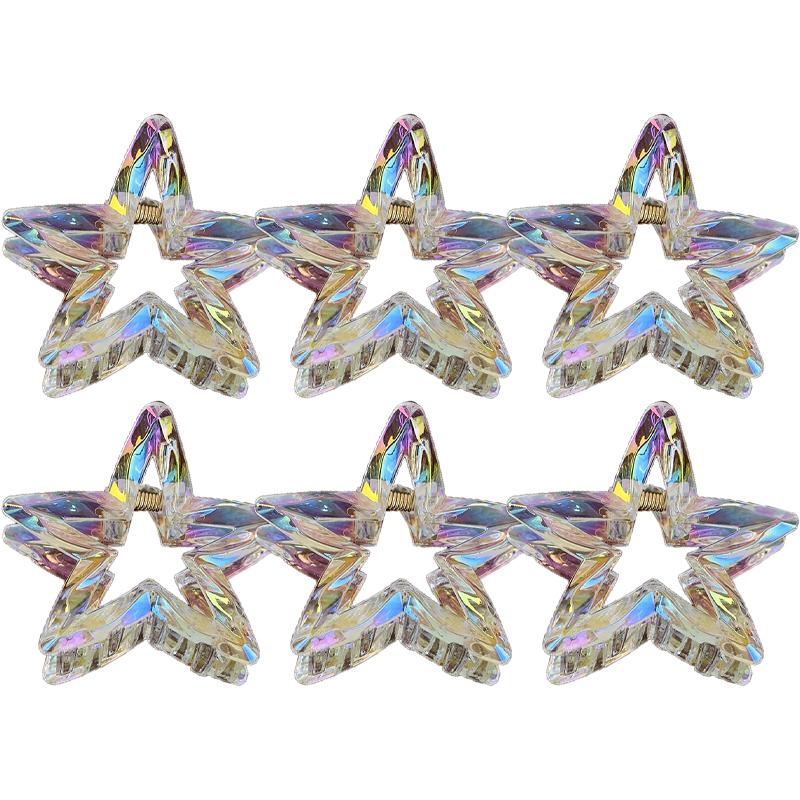 Laser Cutout Star Hair Clips Girl Ponytail Claw Shark Clip Back of Head Hair Accessories