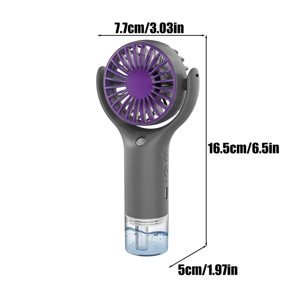 Portable Water Mist Fan Mini Handheld Fan USB Charging Spray Fans Portable Personal Hand Held Small Cooling Fan for Outdoor серый
