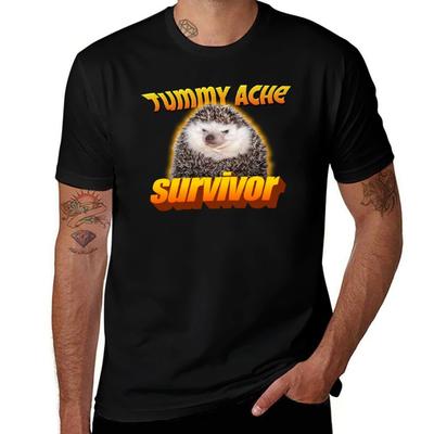 Tummy Ache Survivor Meme T-Shirt T Shirts for Man Graphic Tees T-Shirt