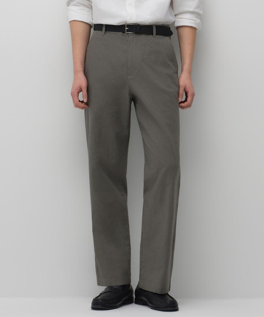 MUSINSA STANDARD [City Workers] Linen Blend Tapered Pants [Khaki Gray]
