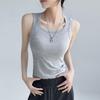 Women's Black Spaghetti Strap Camisole with Chest Pad – Sleeveless Spring Base Layer Top