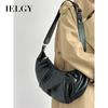 Ielgy Style Korean Version Pleated Pod Bag Female Large Capacity Croissant Shoulder Messenger Bag