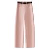 2025 Pink High-Waisted Slimming Straight-Leg All-Cotton Scimitar Jeans for Women