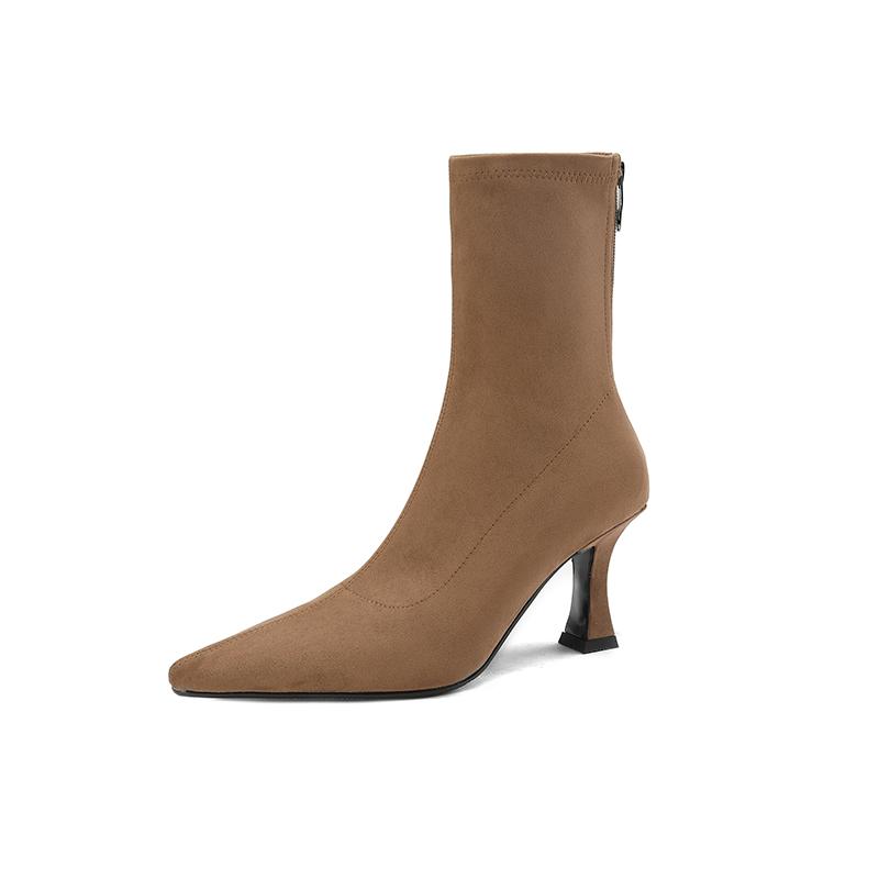 Fashion Spring Autumn Vintage Slimming Women Sock Boots Ladies Concise High Heel Short Botas Zapatos De Mujer