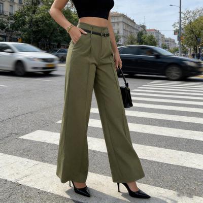 Yüksek Bel Pantolon Rahat Nefes Alabilen Dar Kesim Düz Bacak Pantolon Çok Yönlü Moda Ofis Pantolonu Tatil Seyahat İş Okul Günlük Giyim