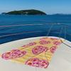 Floral Hearts On Yellow Stripes Quick Drying Bath Towel Microfiber Beach Towel Light Weight Swimming Camping Yoga Beach Out