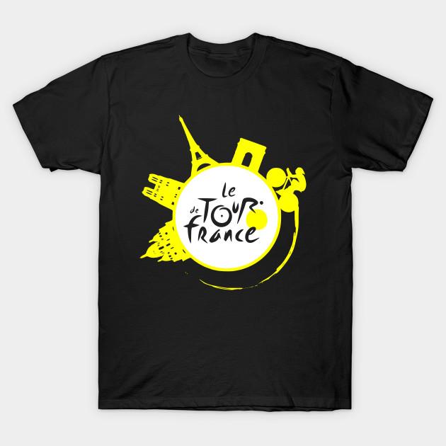 Neworld Tshirts Heren Zwart Print T-shirt Wielrennen Tour de France II No-Cut Transferpapier Print Katoenen T-shirt L zwart