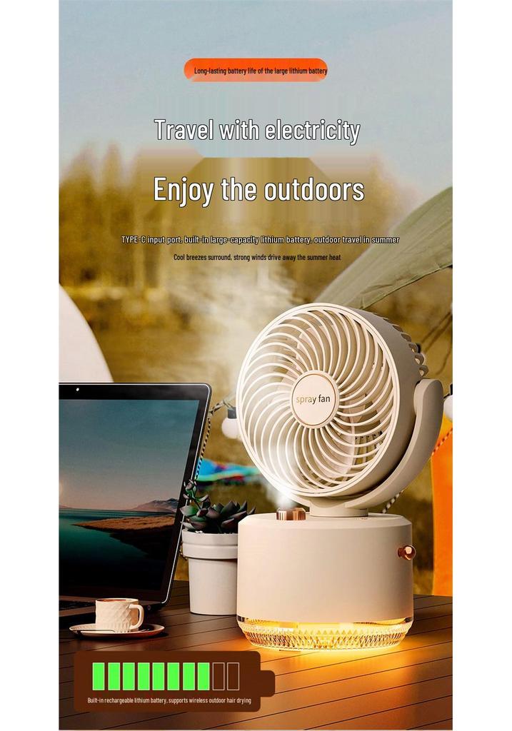 Portable Desktop Spray Fan with Humidification - Ideal for Office, Dorm, or Gift