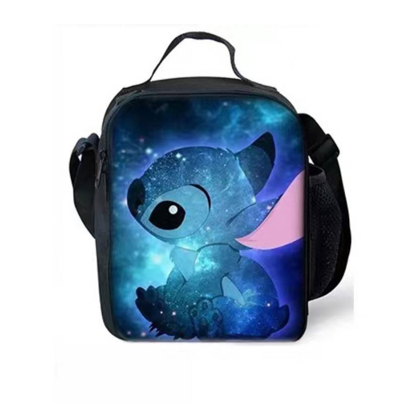 Stitch Lunch Bag With Polyester Material For School Daily Use And Lightweight Carrying