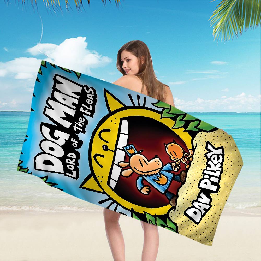 Cartoon Dog Man Microfiber Blanket Quick Drying Beach Towels Oversized Printing Super Absorbent Pool Towel Blanket