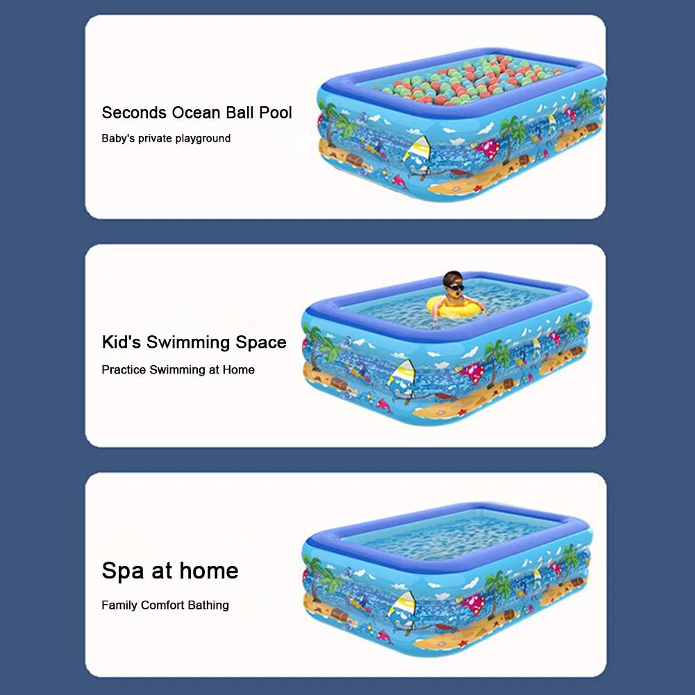 Framed Swimming Pool Cartoon Pattern Thickening Swimming Pool Water Play Pool for Summer Outdoor Indoor
