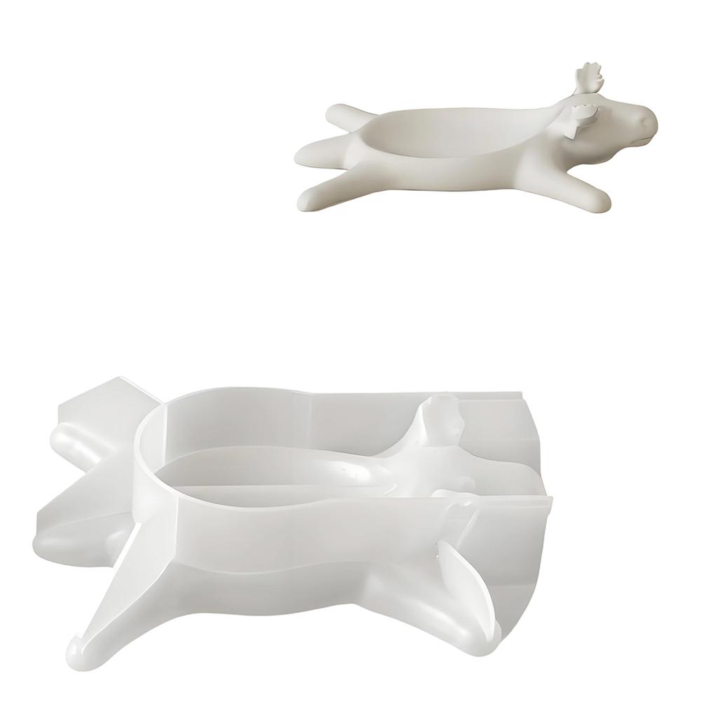 Easy Release Silicone Mold for Handmade Lying Cow Shaped Candlestick Candle Base Making Mould Tealight Holder Mold