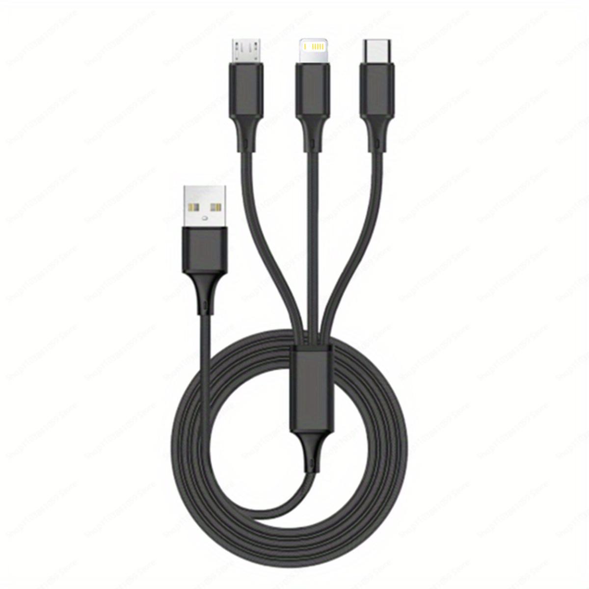 

Кабель USB Type C 3 в 1 для зарядки телефона, нейлоновая оплетка, универсальный зарядный шнур для iPhone 16 15 14 13 12 Pro Max Xiaomi Huawei