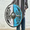 Handmade Viking Wooden Shield Tribal Raven Design, Norse LARP Cosplay