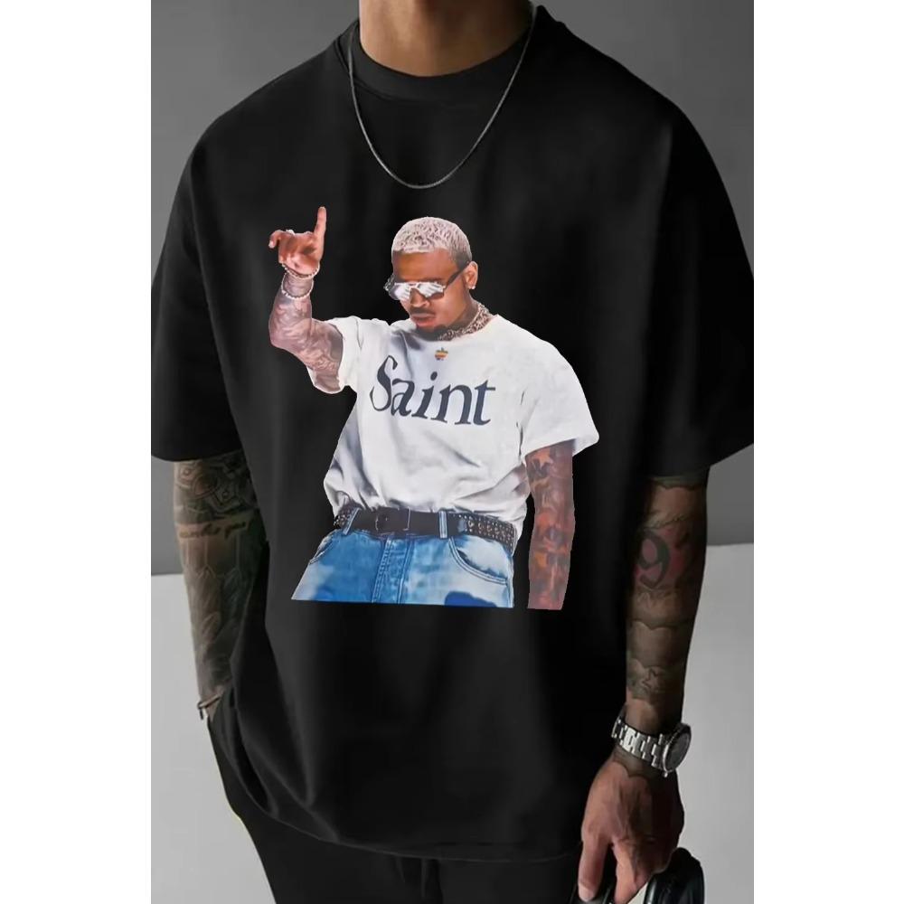 Summer Hot Sale 2026 Fashion Chris Brown Graphic T Shirt Unisex Casual Harajuku Hip Hop Punk Cotton T-shirt Short Sleeve Casual Clothing