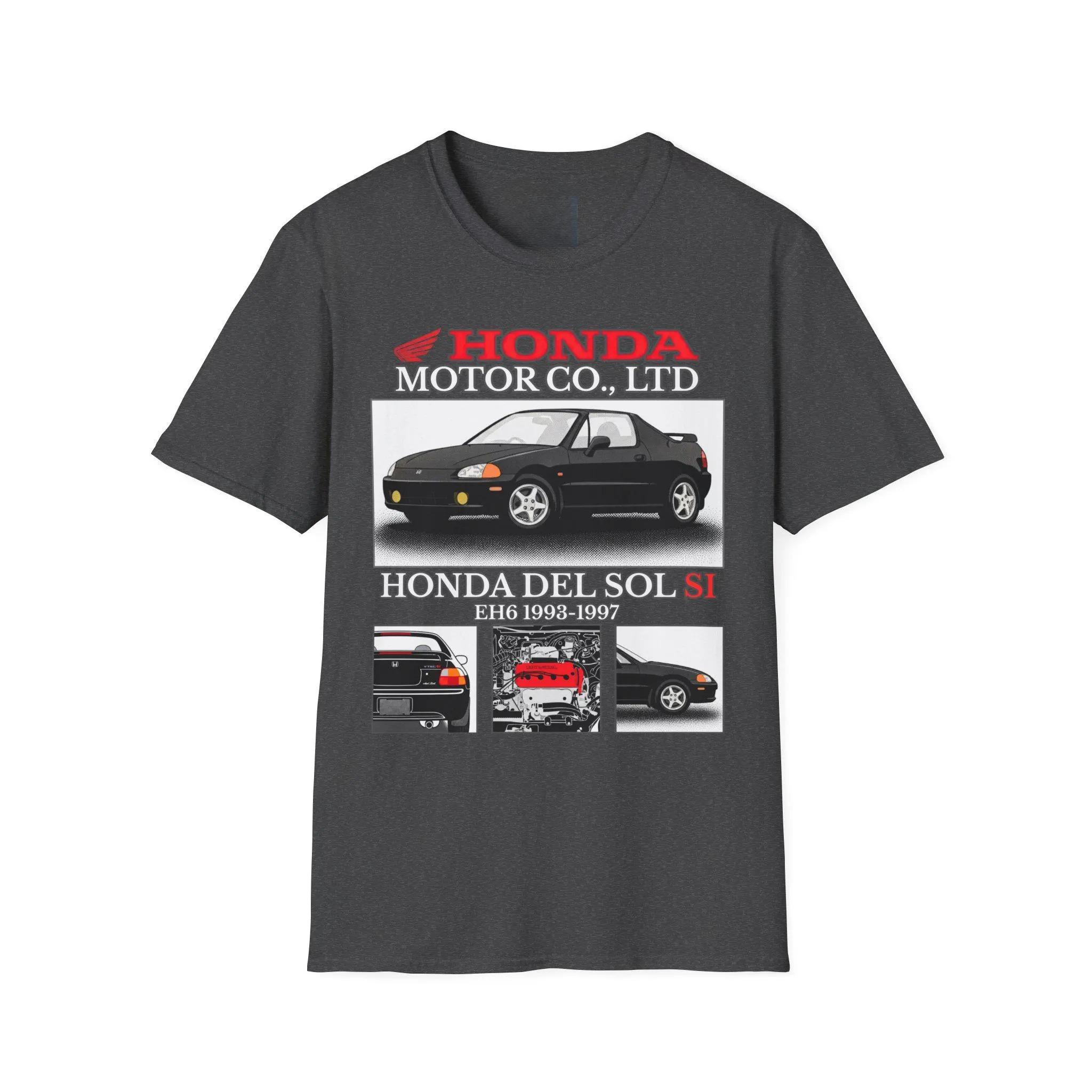 

Honda Mens and Womens Tshirt Del Sol Si EH6 19931997 JDM Tee Summer Cotton Shortsleeved Spring and Autumn Motorcycle Top 4XL
