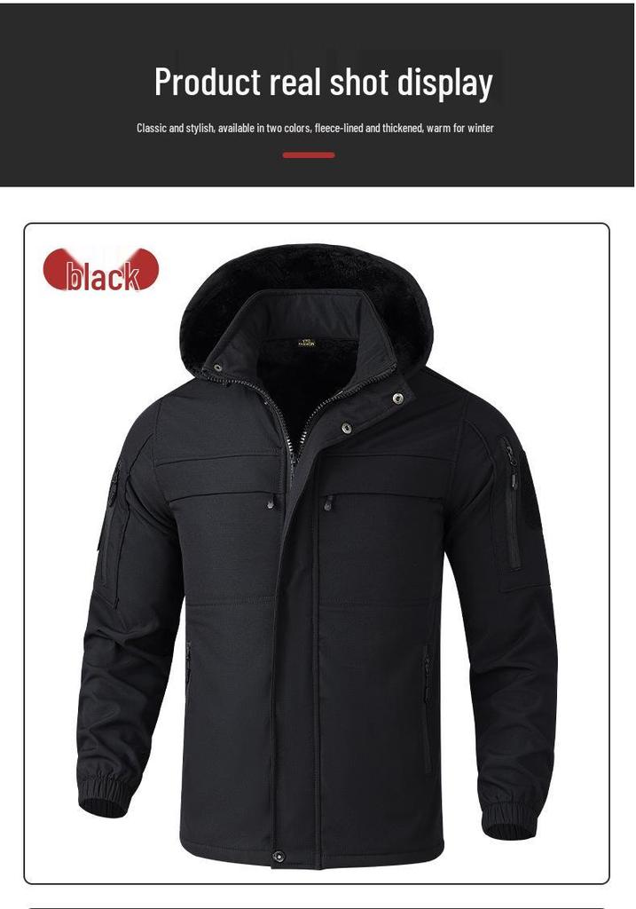 Men's Fleece-Lined Winter Workwear Set: Durable, Dirt-Resistant, Cold-Proof Clothing for Outdoor Construction.