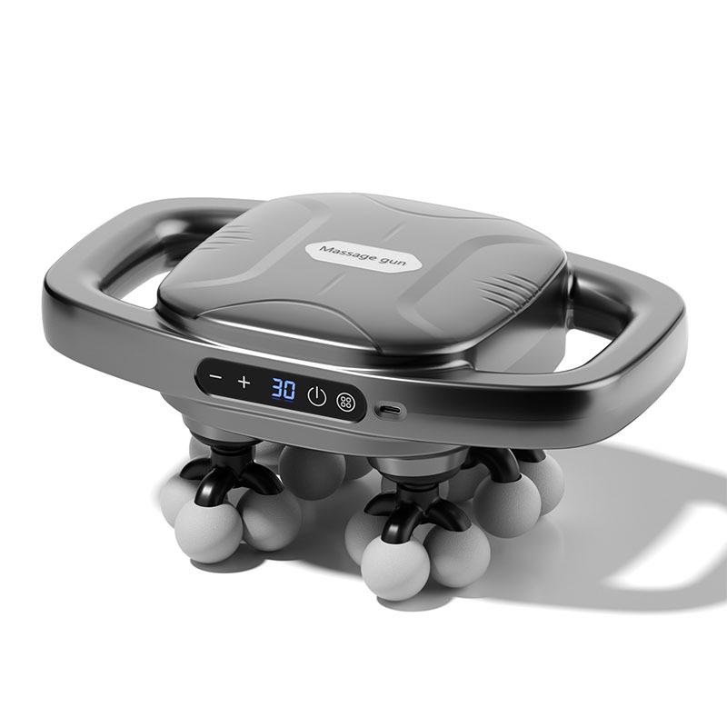 Professional Multi-head Fascia Gun with Smart Display for Full-Body Muscle Relaxation English Packaging
