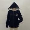 VAYLA Y2k Lammjacken Damen Gothic Hoodies Kreuz Totenkopf Grunge Reißverschluss Sweatshirts Vintage Lässige Kapuzenmäntel Harajuku Streetwear