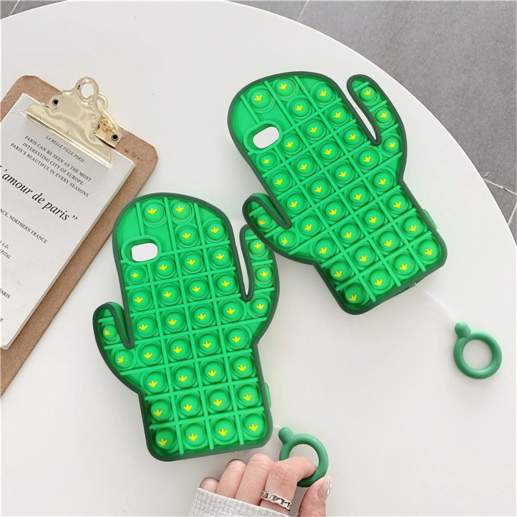 Stress Toys Cactus Phone Case For 7/ 7plus Push Bubble