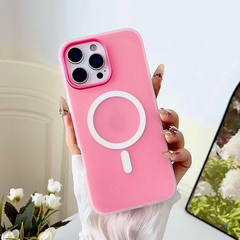 Candy Color 2 IN 1 Magnetic Phone Case For iPhone 17 Cases iPhone 16 15 14 13 12 11 Pro Max Plus Wireless Charge Magsafe Cover