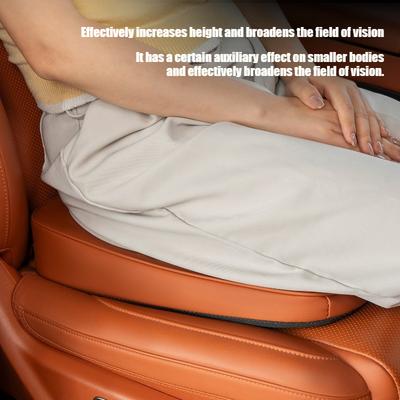 Inclined Car Seat Cushion Heightening Breathable Seat Cushion Anti-slip Leather Car Seat Booster for Long Distance Driving