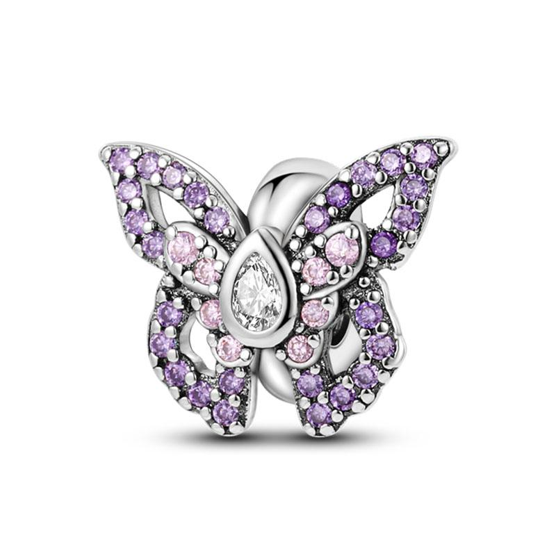 Fashion Spring Series Charms Beads 100% Copper Flower Birds Butterfly Pendent Fit Original Qikaola Bracelet Jewelry