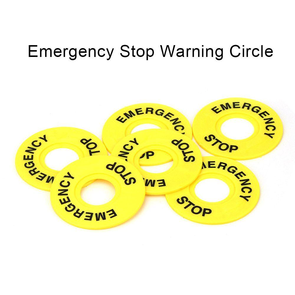 10PCS Durable Label Switch Accessory 22mm Emergency Stop Sign Warning Circle Label Mark