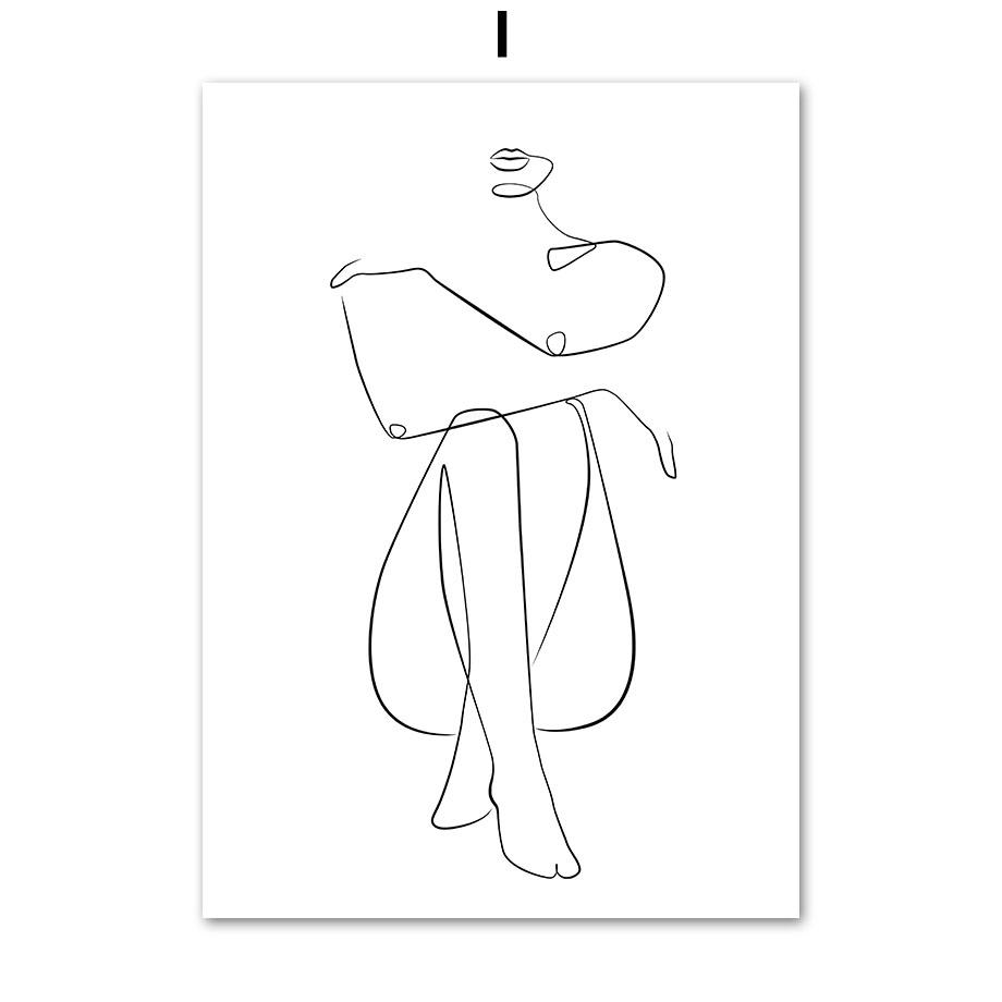 

Абстрактные сексуальные линии лица женщины настенная живопись холст скандинавские эстетические постеры и принты настенные картины для декора гостиной 21x30cm No Framed