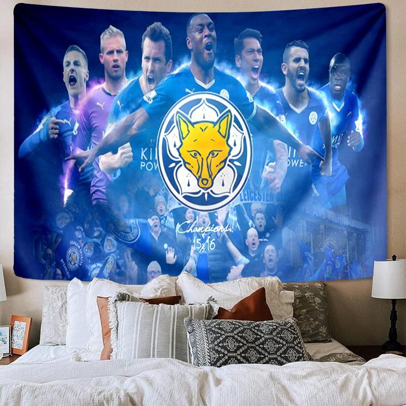 Leicester Football Club Crest Tapestry Playroom Tapestry, Accessories for Bedroom,Livingroom, dormitory Room Wall Decor Fan Birthday Gifts