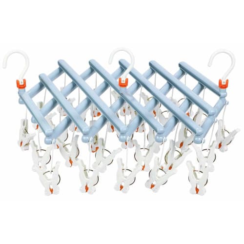 

Magarido Pull-to-Close Clothes Hanger, 29 Pinch Clothes/Blue/Light Blue (Replacement Parts Also Available) (5 Colors x 3 Types) (Just Pull Clothes Han