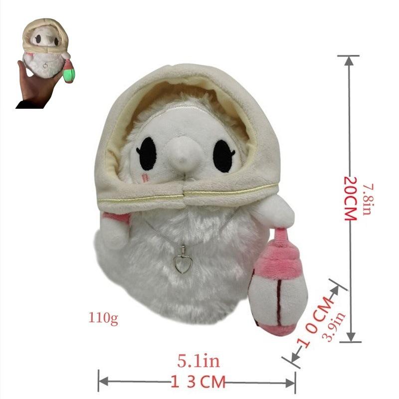 Glow In the Dark Plague Doctor Plush Toy, Absorbing Light Nurse Crow Stuffed Animal, Scary Cute Doll Gift for Halloween