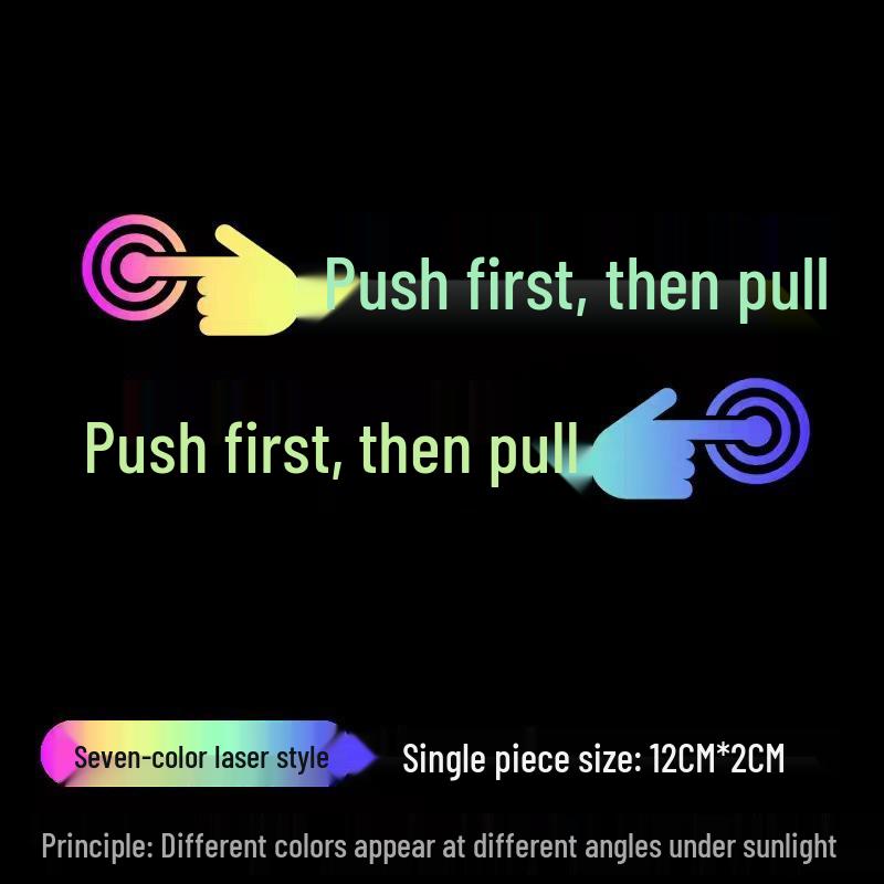 

AION Nuomi Corn Lightning Cat Hidden Door Handle Reminder Sticker: Press First, Then Pull.