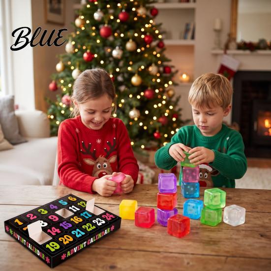 Educational Fidget Toys 24-Day Ice Advent Calendar 2026 Christmas for Children Squeeze Toy Cube Countdown