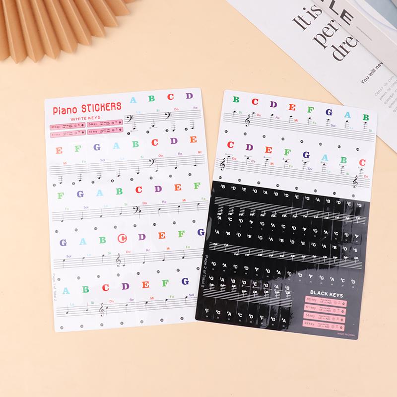 Piano Keyboard Note Stickers, Fit 37/49/54/61/88 Keys Electronic & Acoustic Piano White & Black Keys